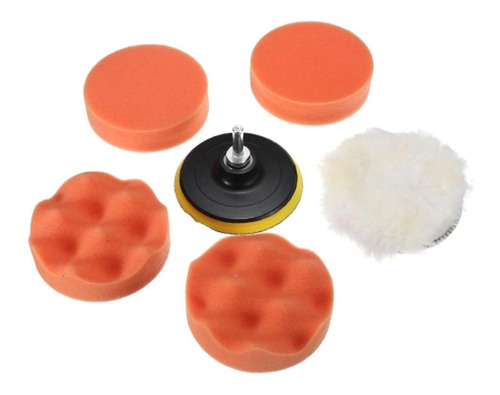 Set De 7 Discos de Esponjas, para Pulir Atos con Adaptador para Taladro