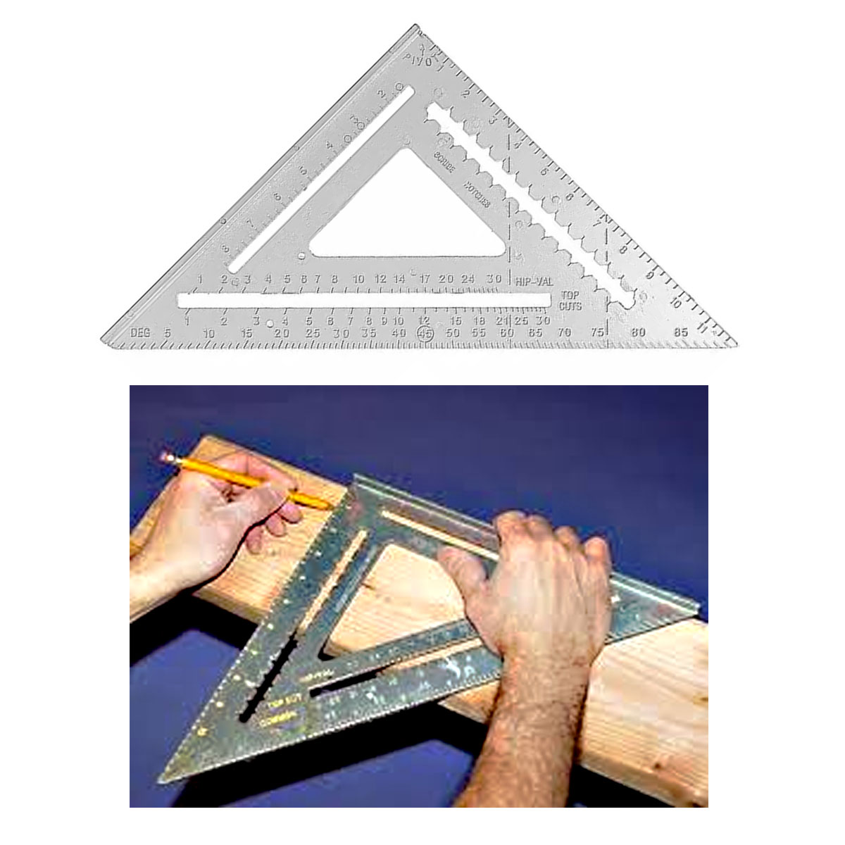 Escuadra Rápida 12 Pulgadas Triangular Carpintería de Aluminio Macizo