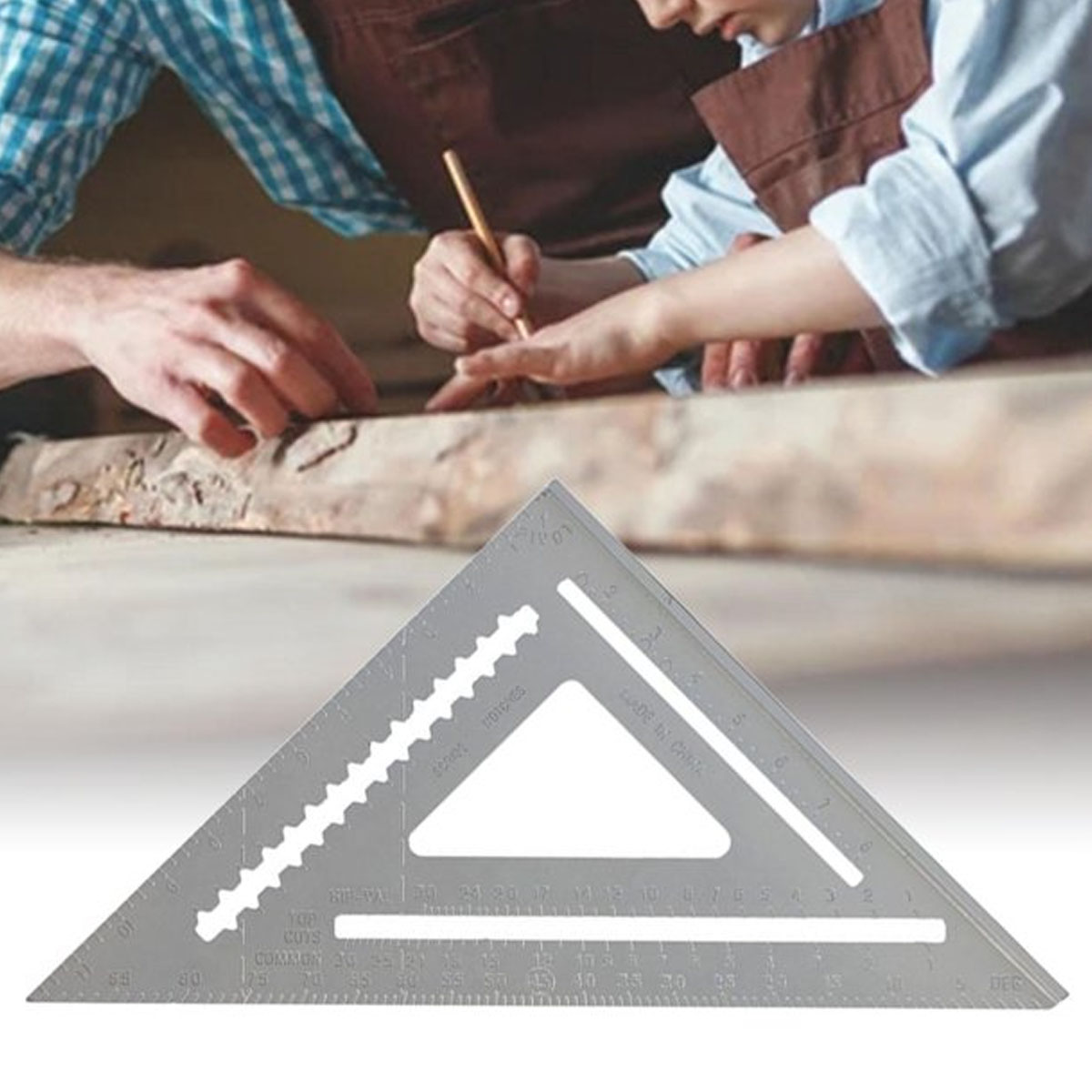 Escuadra Rápida 12 Pulgadas Triangular Carpintería de Aluminio Macizo