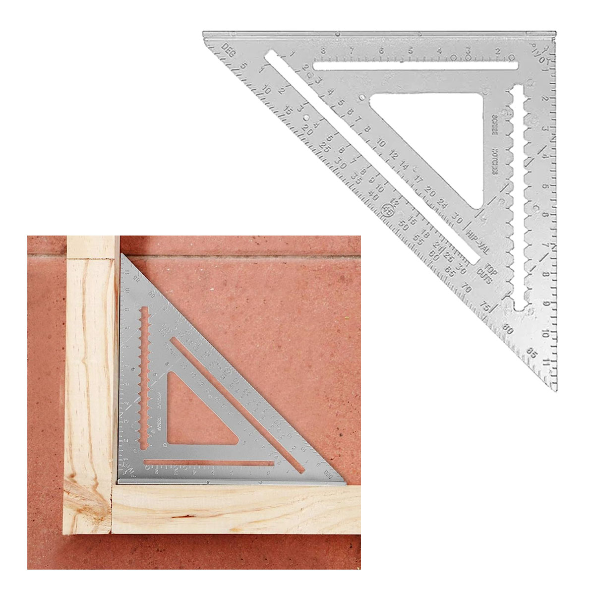 Escuadra Rápida 12 Pulgadas Triangular Carpintería de Aluminio Macizo