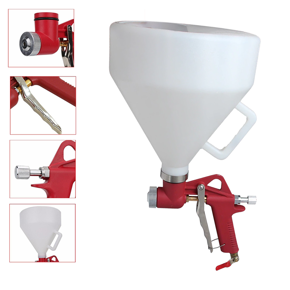 Pistola Texturado Marmolina Copón Plástico 6 Lts Marca Flovi